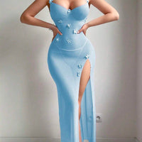 2 pièces Ensemble de nuisette en maille sexy pour femmes (avec armature, string)