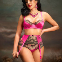 PinupGlam Ensemble de lingerie sexy avec armatures brodées