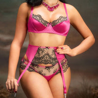 PinupGlam Ensemble de lingerie sexy avec armatures brodées