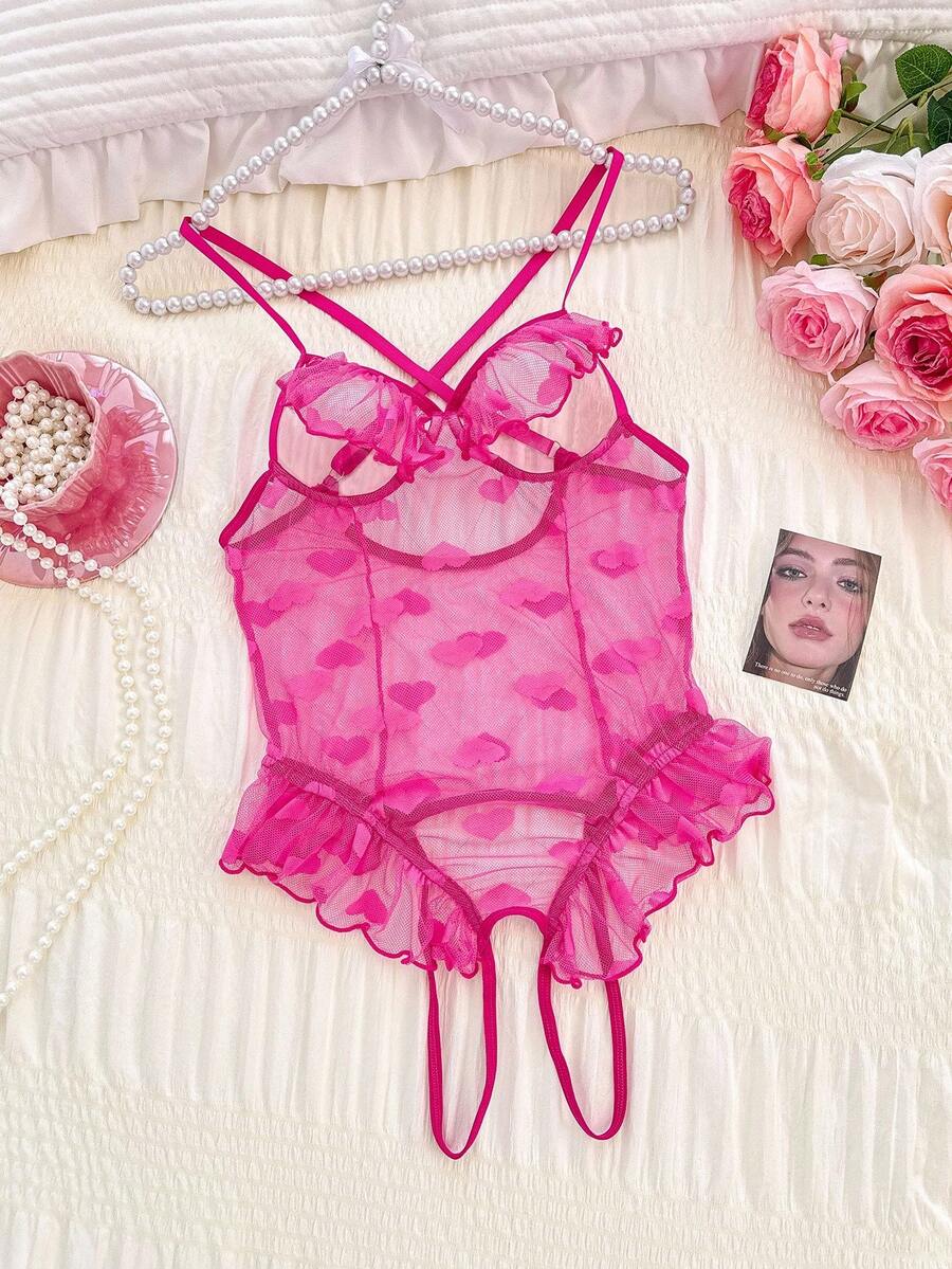 PetitDoll 1 pièce Body sexy à épaules ajourées et croisées pour femmes